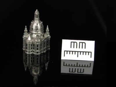 Fraunkirche manufactured by micro laser sintering (10 mm scale)