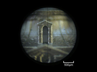 microscope view of the modified window frame
